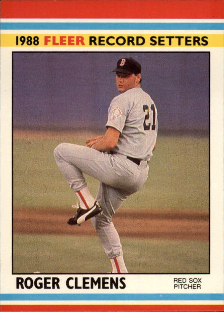 1988 Fleer Record Setters Baseball Cards       007      Roger Clemens